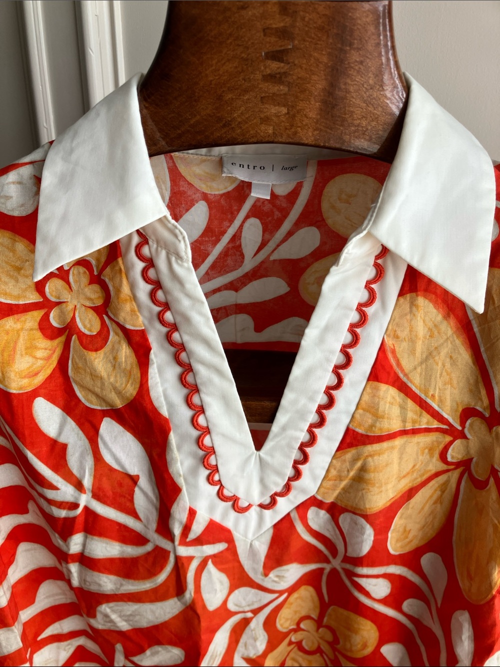 entro Floral Peplum Blouse in Orange, Yellow & White - Picture 3 of 5